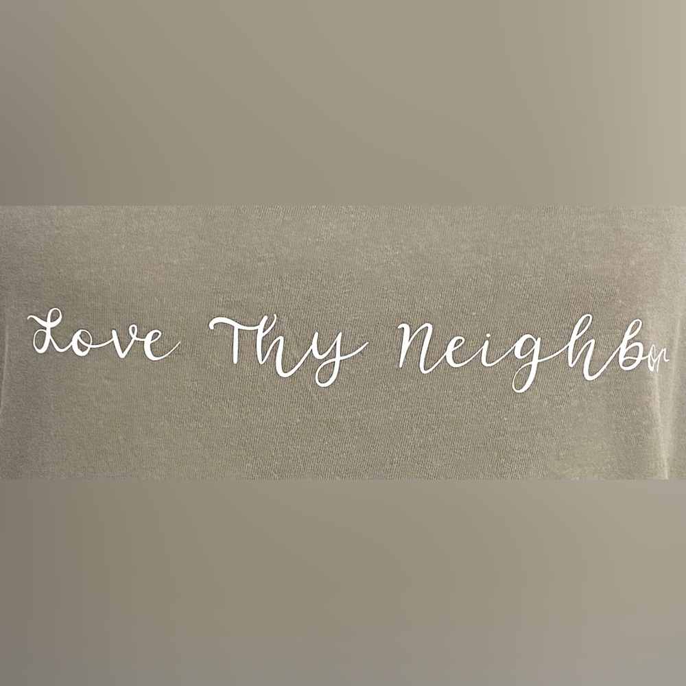 Comfort Colors Women S Love Thy Neighbor Cotton Green Tank Top Boho Activewear - Picture 2 of 10